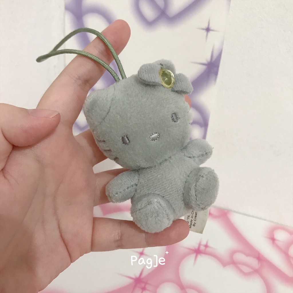 Hello Kitty Grey Sanrio x McD Jewel Permata [Preloved] - Boneka Plush Doll Keychain Keyring Ganci