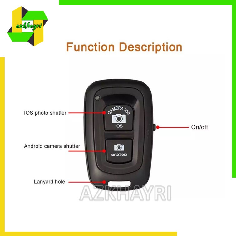 BLUETOOTH REMOTE SHUTTER Tomsis Selfie Kamera Handphone Android Iphone iOS