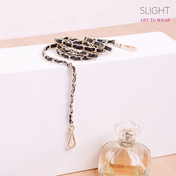 SLIGHT Rantai Tali Tas Clutch Panjang Stella hitam Putih Silver Emas Cokelat dan Kuning