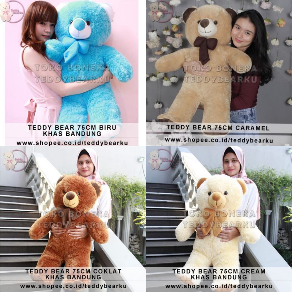 Teddy Bear Boneka Beruang Jumbo 75CM. Limited Edition Warna Pelangi Rainbow