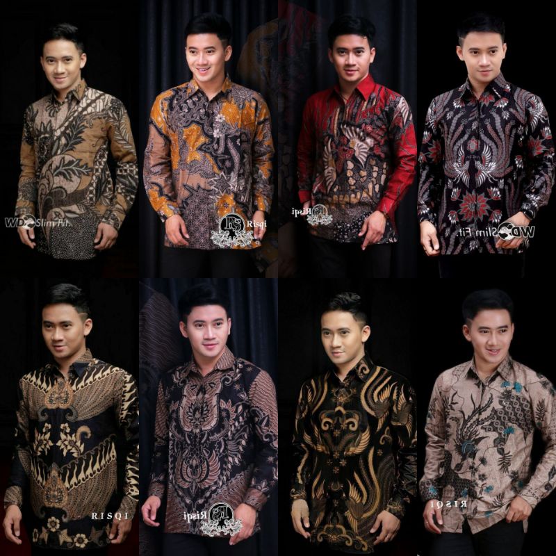 kemeja batik pria lengan panjang dewasa modern terbaru SIZE M L XL XXL