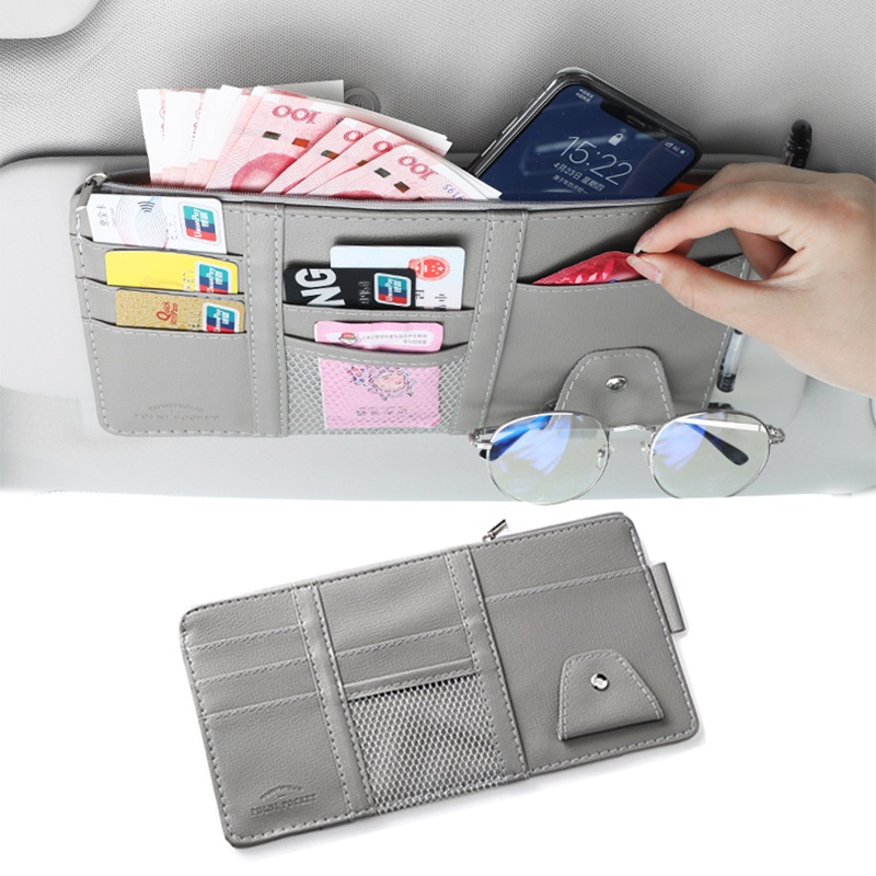 6warna Tersedia Kacamata Hitam Mobil visor organizer holder auto multi-Saku bill pen Klip Kartu Nama handbag Aksesoris Tas interior