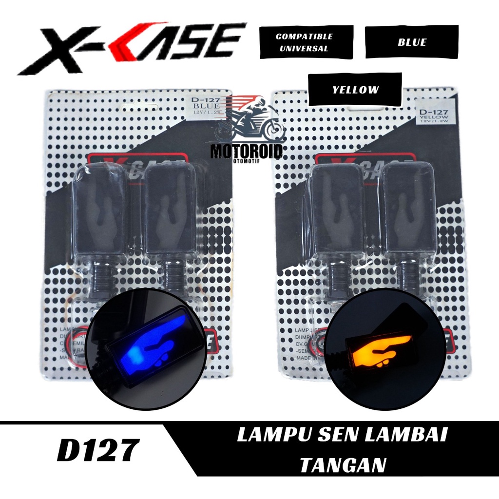 LAMPU SEN XCASE D127 MODEL TUNJUK JARI TANGAN JOKOWI PLUS SENJA UNIVERSAL MOTOR