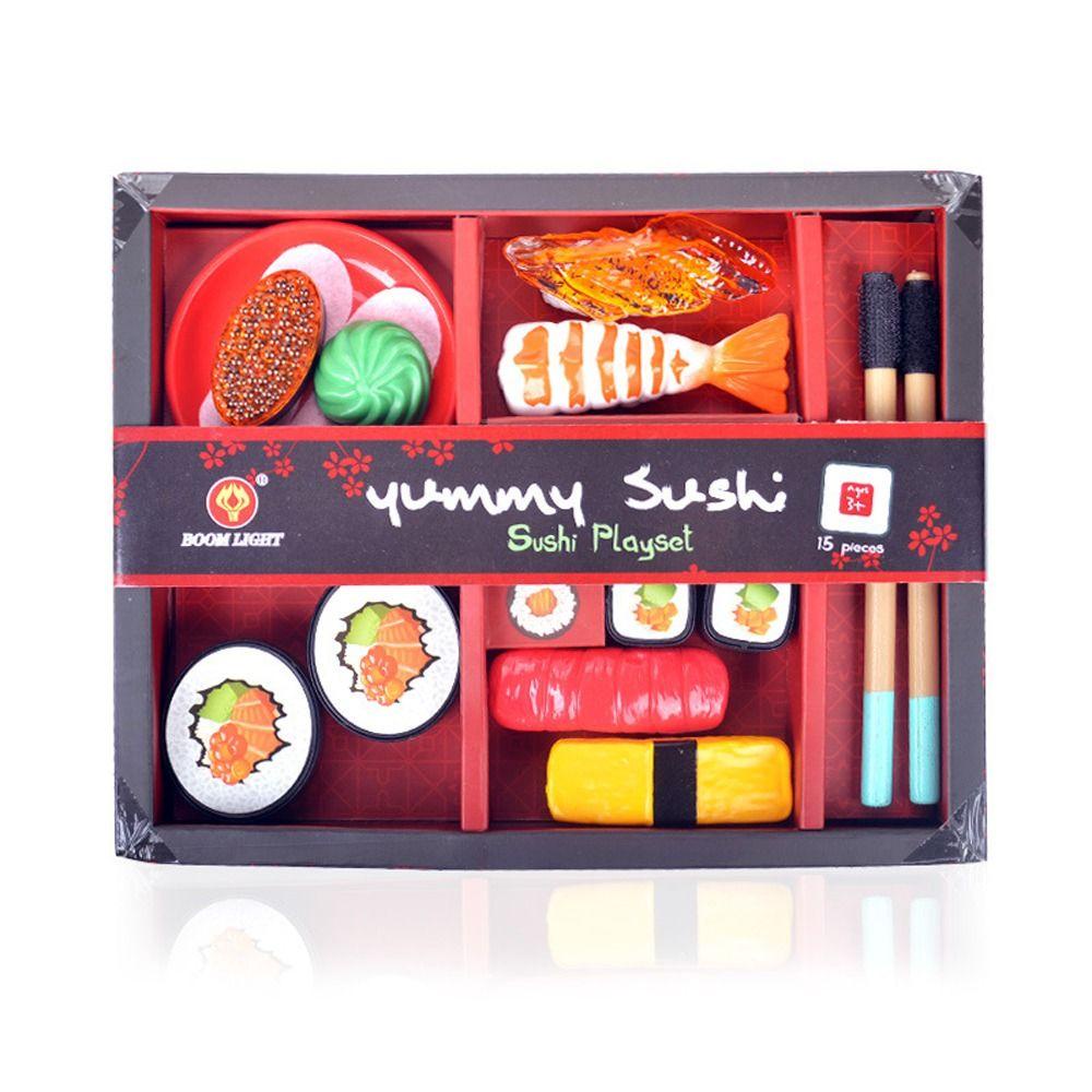 Lanfy Mainan Makanan Dapur Simulasi Pendidikan Dini Anak-Anak Berpura Bermain Peran Hadiah Rumah Anak Aksesoris Rumah Boneka Sushi Mini Set