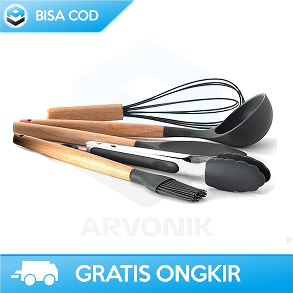 SPATULA 1 SET PERALATAN MASAK LENGKAP GLANYOMI MUDAH DIBERSIHKAN 9PCS