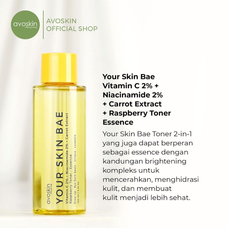 Avoskin Your Skin Bae Vitamin C 2℅ + Niacinamide 2℅ + Carrot Extract Raspberry Toner Essence