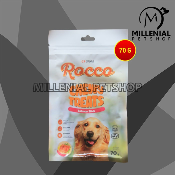 Snack Makanan Anjing Rocco Chew Dog treats Non Meat Jerky Jerhigh 70Gr