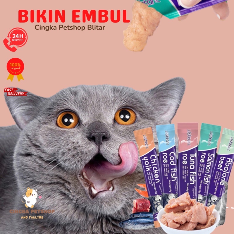 Cat Snack Makakan Penggemuk Kucing Cat Strip 15gr - Cemilan Snack Kucing Rasa Ikan Tuna Ayam Cingka 