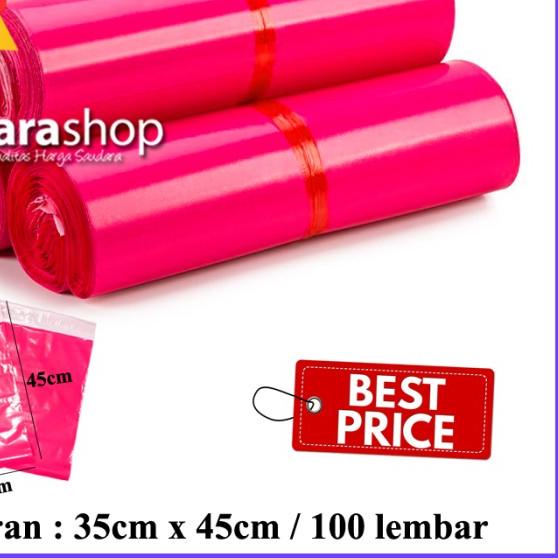

Polymailer Packing (35cm x 45cm) 100 lembar / Polymailer 35x45 Hitam - Pink(Glossy)