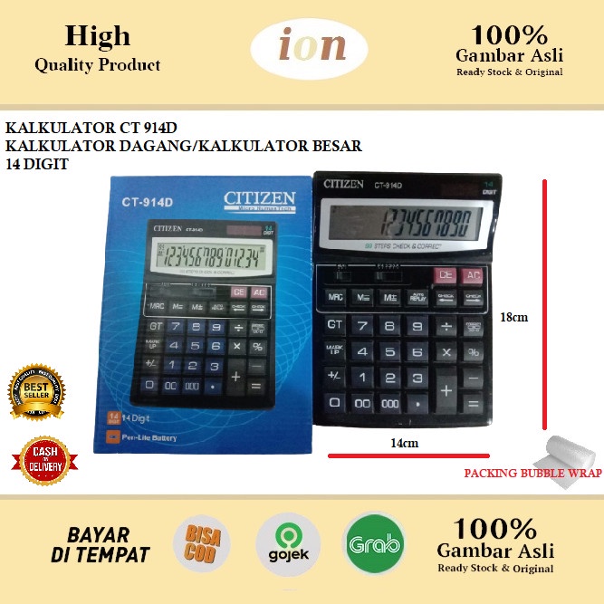 

Calculate Kalkulator Citizen Ct 914 D 14 Digit Besar Kalkulator Citizen 14 Digit