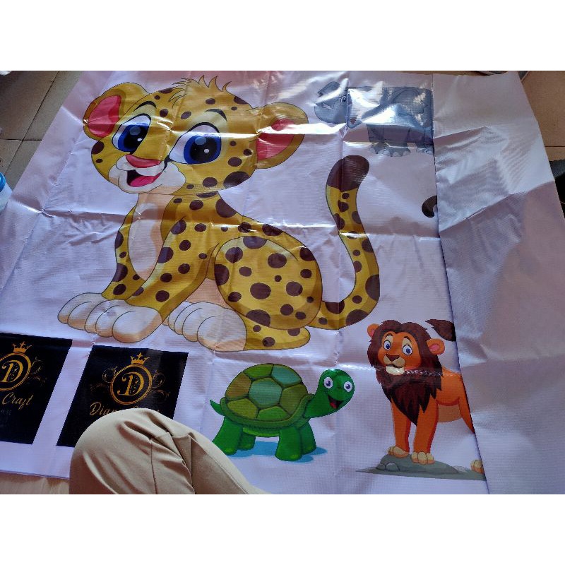 BANNER KEPERLUAN BACKDROP DEKORASI TEMA JUNGLE LAND