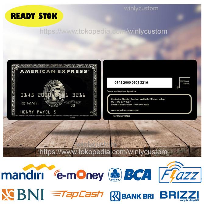 E-money Etoll MANDIRI BCA BNI BRI Design Amex Black Card - 2 SISI