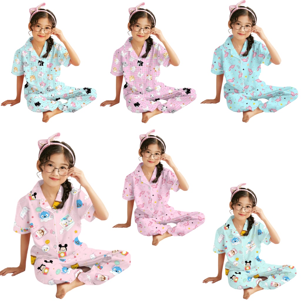 CIAHAW-BAJU TIDUR PIYAMA ANAK PEREMPUAN 3-10 TAHUN /PAKAIAN ANAK PEREMPUAN