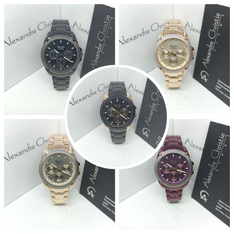 Jam Tangan Wanita Alexandre Christie 8667 AC8667 AC 8667 Tali Besi / Stainless steel