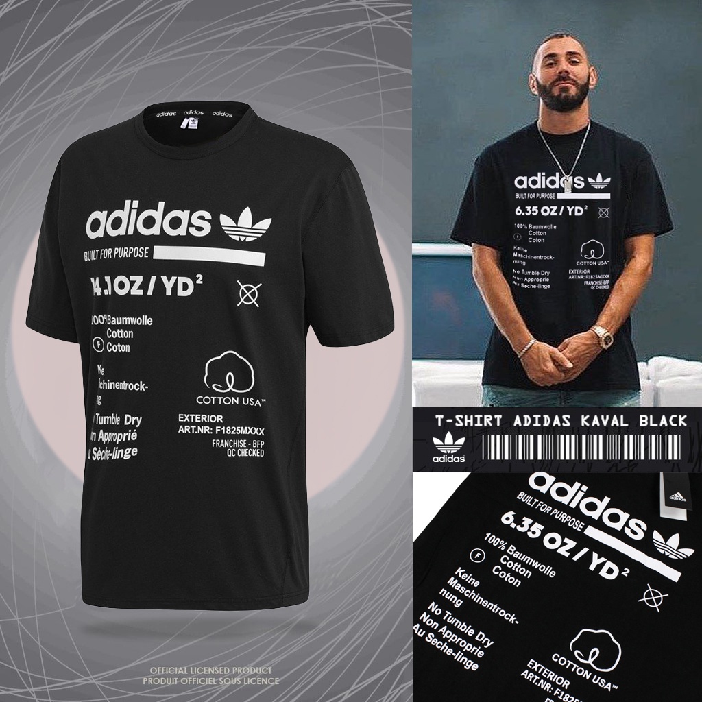 KAOS ADIDAS grade original /TEES ADIDAS KAVAL BLACK /atasan pria lengan pendek premium olahraga spor