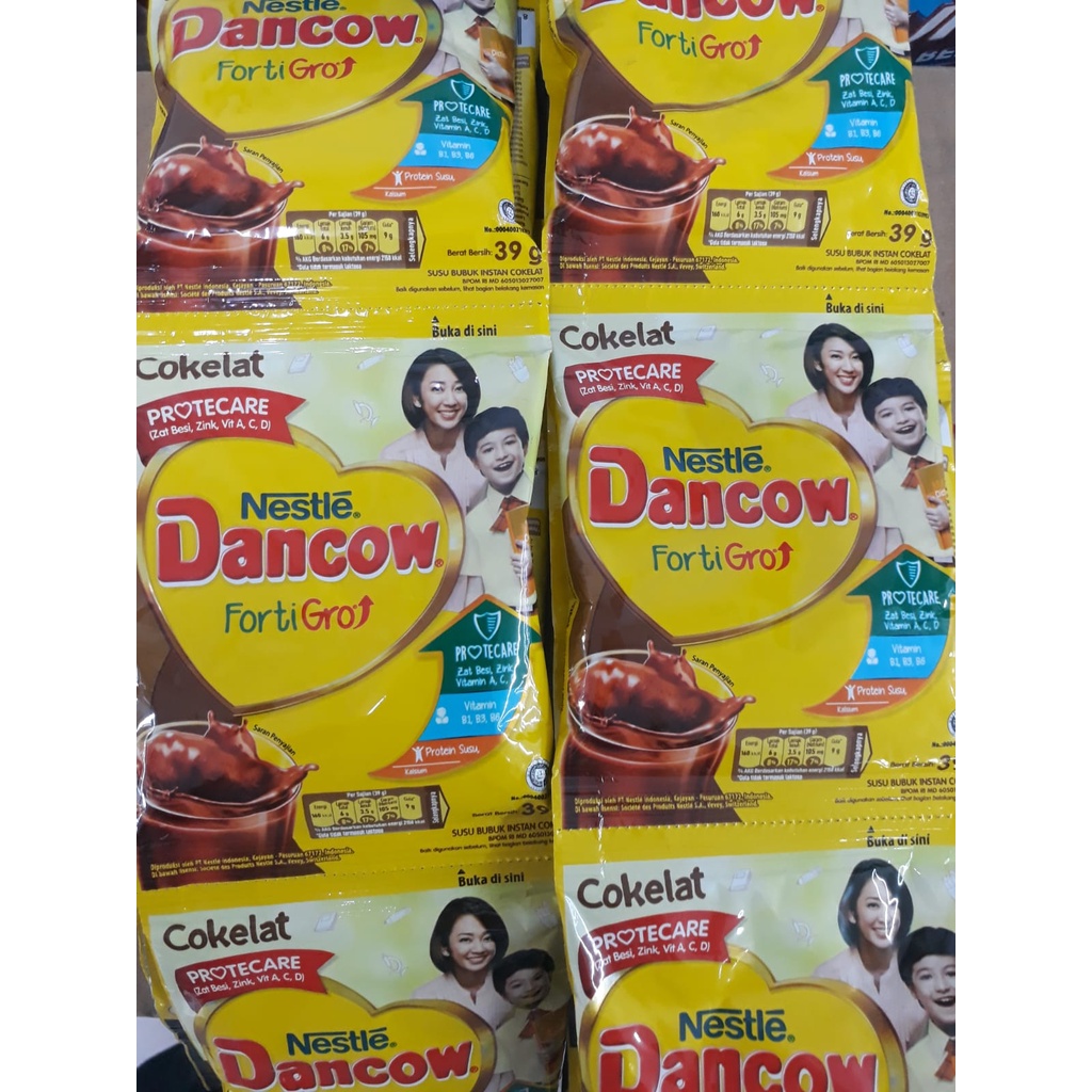 Susu Dancow Fortigo Instant sachet Coklat bubuk 10saset @39 gram