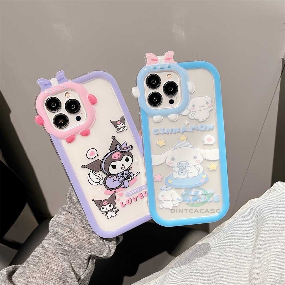 Realme 10 C55 C30 C31 C33 C35 C21Y C25Y RealmeC11 C25 C17 C15 C12 C3 C2 7i 5 5i 6i Cinnamoroll Dan Kuromi Little Monster Frame Phone Case Binteacase