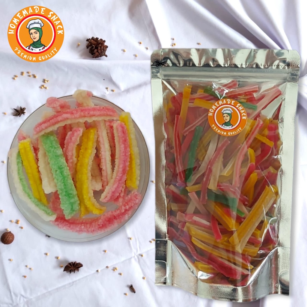 

Homemade Snack - Kerupuk Stik Pelangi Krupuk Rainbow Kering Kerupuk Mentah Snack Halal Kualitas Premium