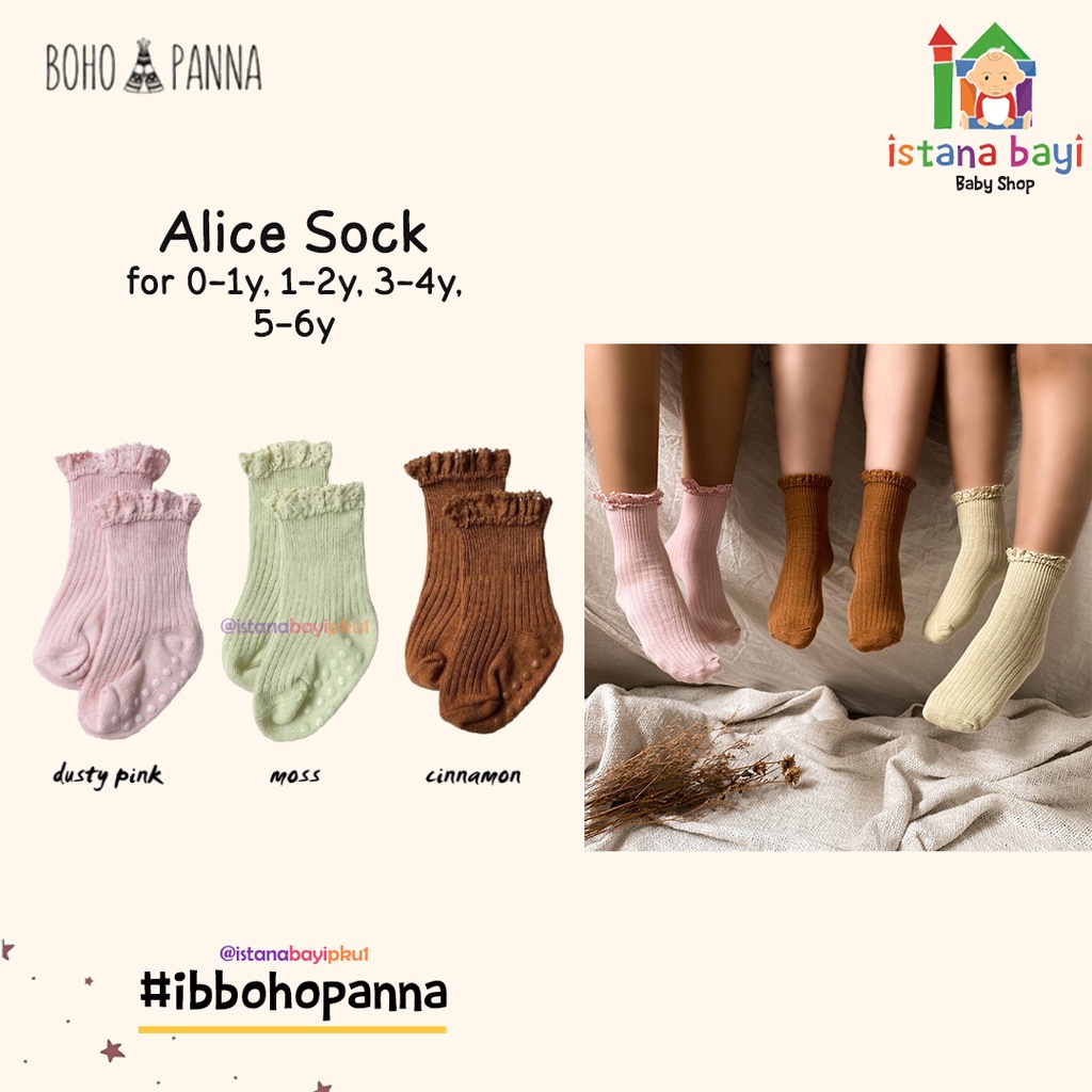 BOHOPANNA ALICE SOCK -KAOS KAKI ANAK-Kaos kaki Renda anak 1-5 Tahun