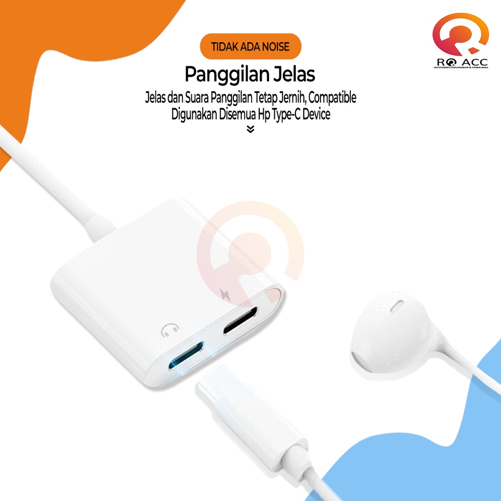 [RO ACC] JH-032 JACK / SAMBUNGAN AUDIO TYPE C WITH CHARGING