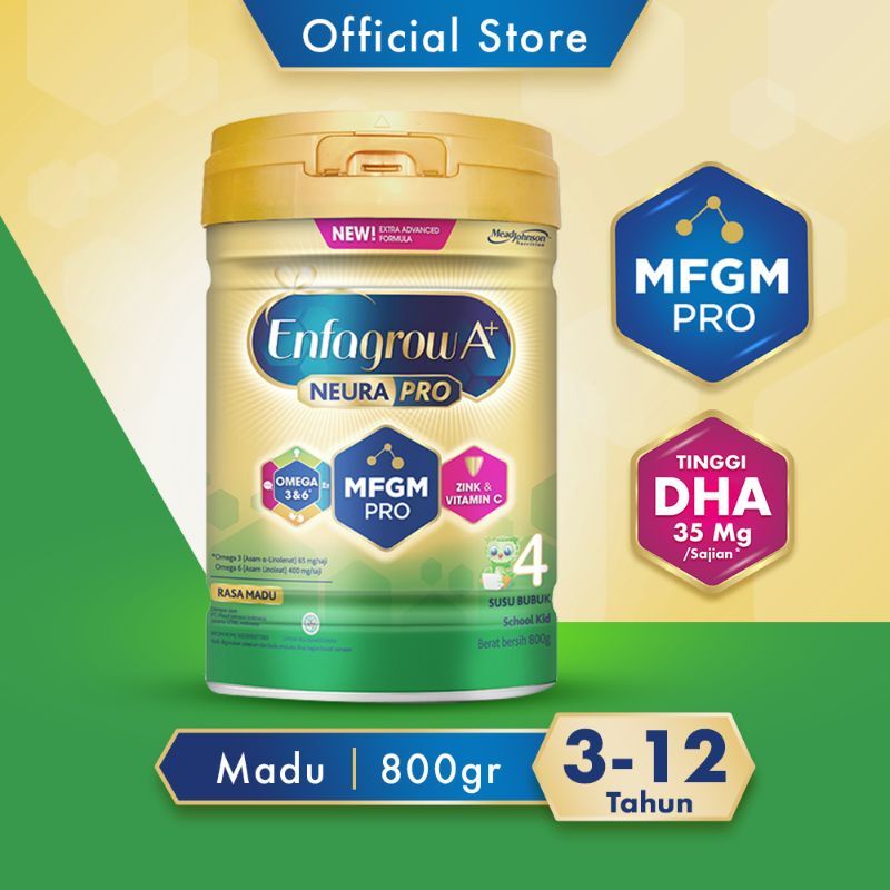 ENFAGROW 4 A+ MADU/VANILA 800GR - SUSU FORMULA PERTUMBUHAN ANAK