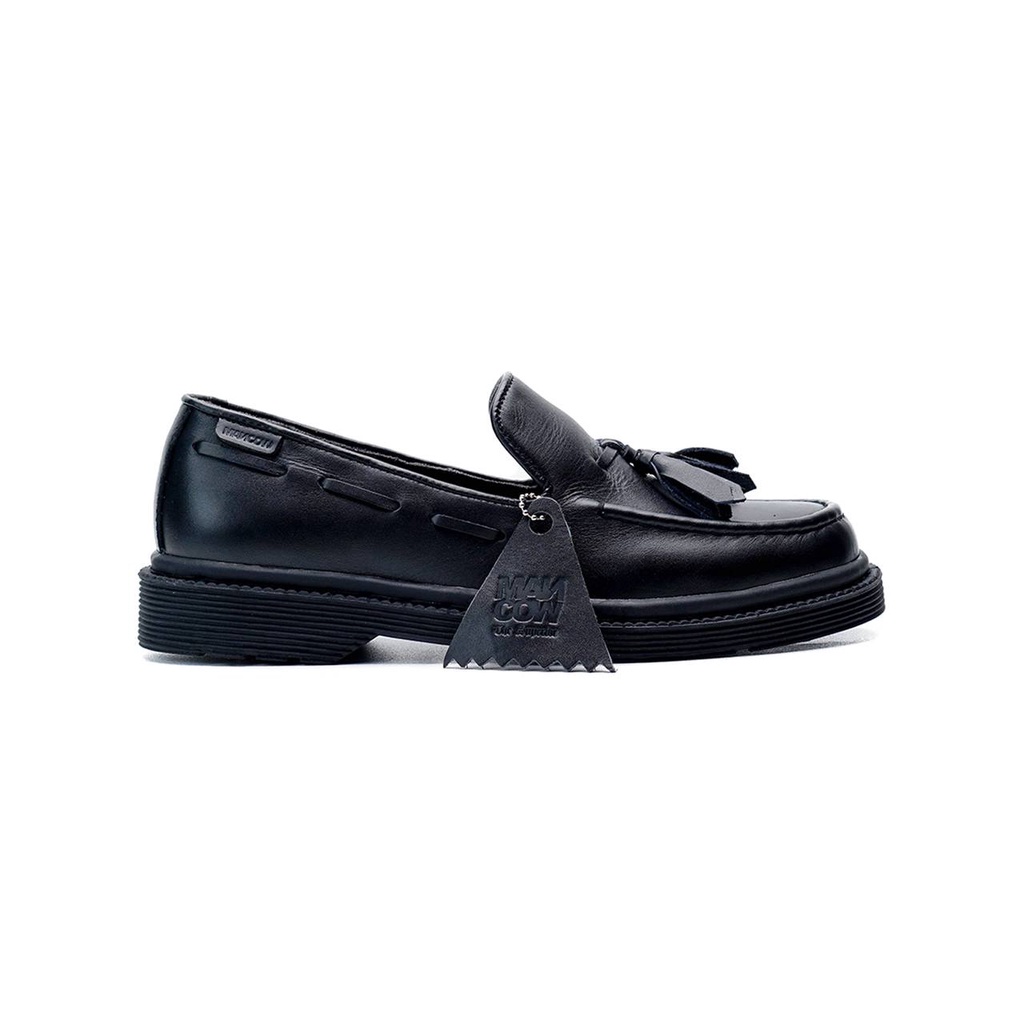 Mancow Loafer Tassel Hitam Sepatu Formal Pria Wanita Original Kulit Asli