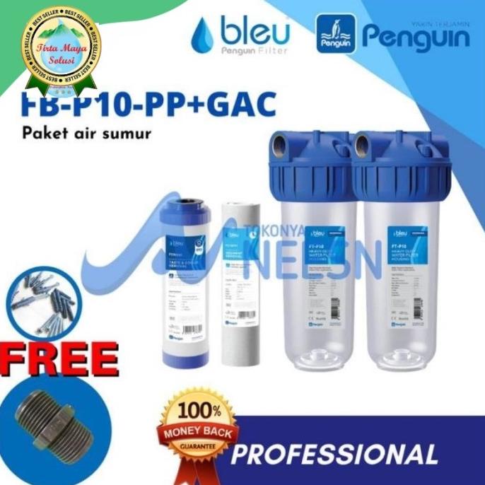 Jual PAKET FILTER AIR 10 INCH PENGUIN PBF10 PP +GAC PRO R646FE5R
