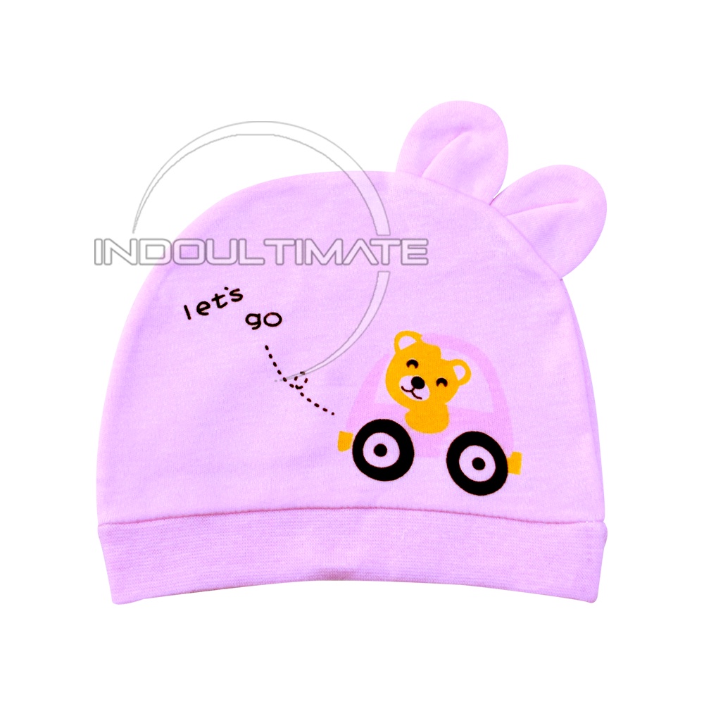 2in1 Topi Bayi Perempuan Topi Bayi New born 2in1 Baby Hat Girl 2pcs Topi Bayi Cewek Topi anak Lembut isi 2pcs / RY BH-07 (Random Warna)