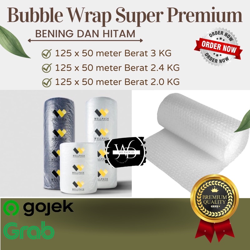 

BUBBLE WRAP HITAM DAN BENING 2.0 KG UK 125 CM x 50 M