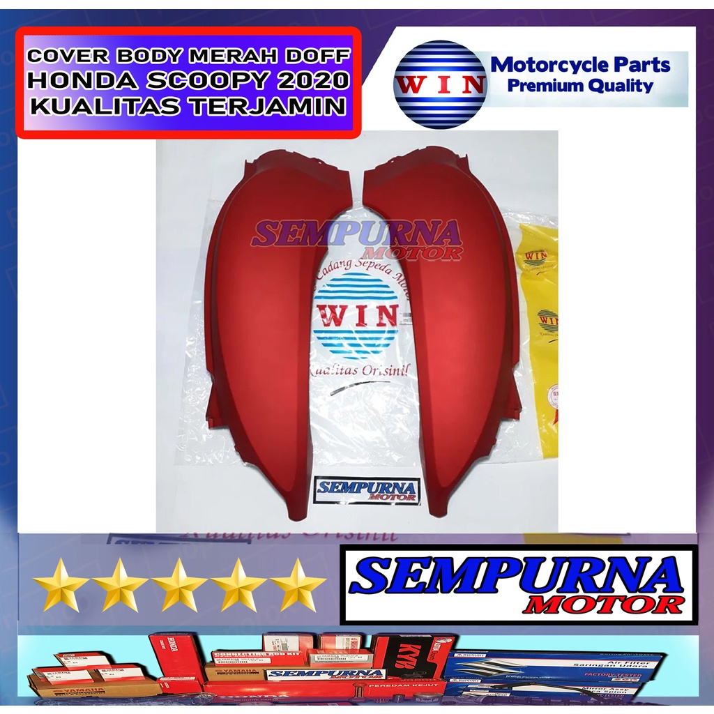 Merek Win Kualitas Original  Cover Body Scoopy 2020 Merah Doff