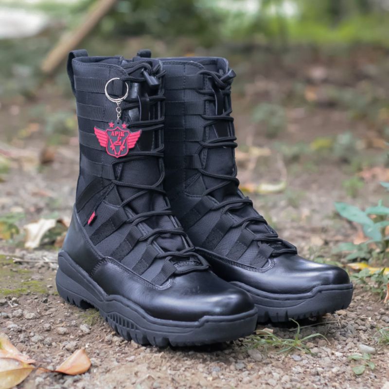 SEPATU PDL NINJA M2 BAHAN KULIT SAPI ASLI MERK APIK SEPATU PDL DINAS LAPANGAN TNI POLRI SECURITY SATPAM SEPATU BOOTS PRIA DAN WANITA