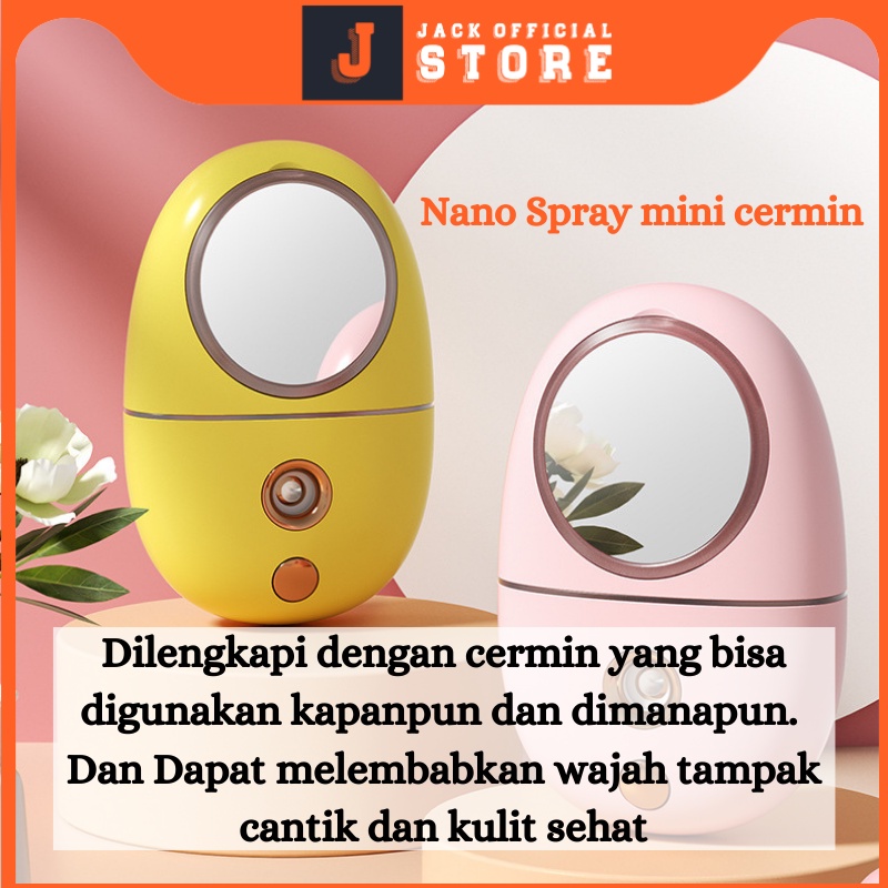 JACKSHOP Mini Nano Spray Plus Cermin / Sprayer Pelembab Wajah / Nano Mist Spray Portable