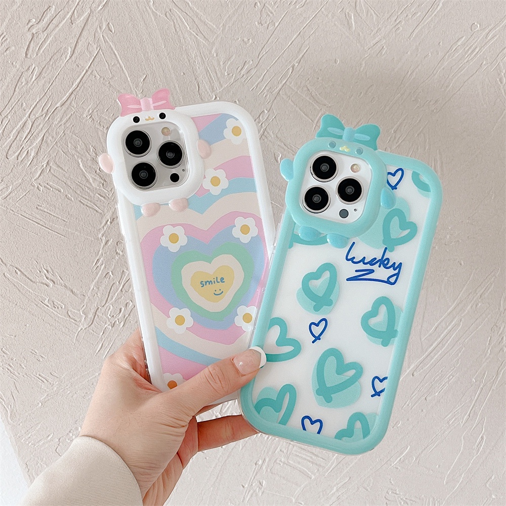 Soft Case Silikon Transparan Motif Hati Untuk iPhone 11 12 13 14 Pro Max 6s 6 Plus 7 8 Plus XR X XS Max SE 2020 2022 14 Plus