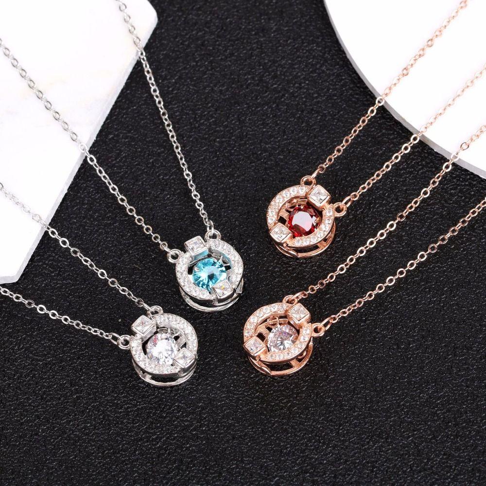 Mxbeauty Wanita Kalung Hadiah Ulang Tahun Shinny Mewah Elegan Perhiasan Fashion Indah Zirkon Liontin