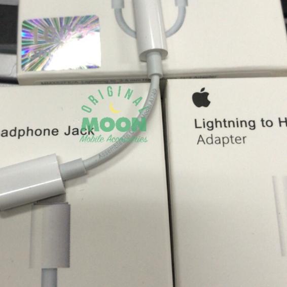 converter audio iphone 7 8 plus lighting to jack 3.5 original earphone