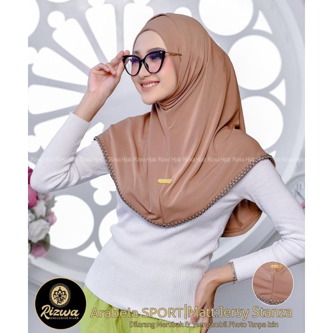 (Rizwa Hijab) ARABELA SPORT •jilbab instan jersey•bergo list