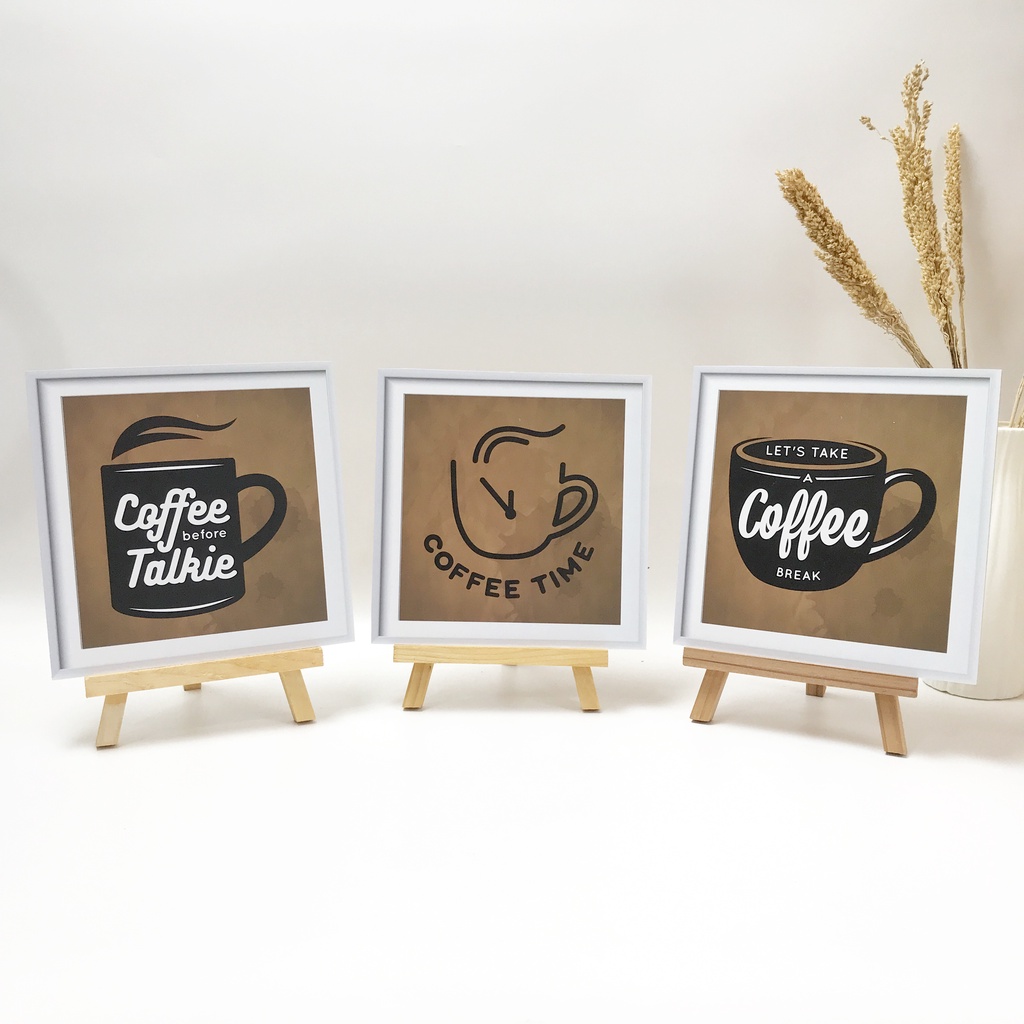 TENNESY HIASAN DINDING COFFEE QUOTE 20x20CM MOTIVASI KOPI WALL DECOR PAJANGAN KAYU DEKORASI DINDING KAMAR TIDUR RUMAH