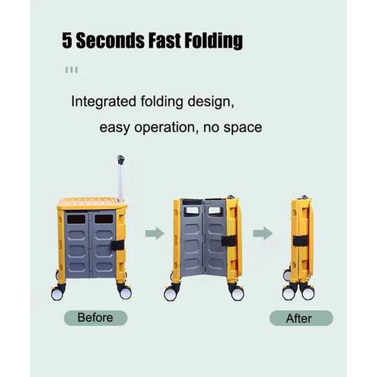 OS FOLDED TROLLEY / TROLI BELANJA KERANJANG BARANG LIPAT MULTIFUNGSI