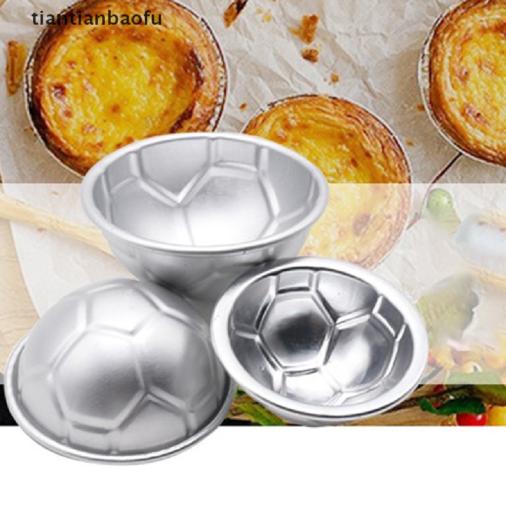 Cetakan Kue Bentuk Bola Sepak 3D Bahan Aluminum 3 Ukuran