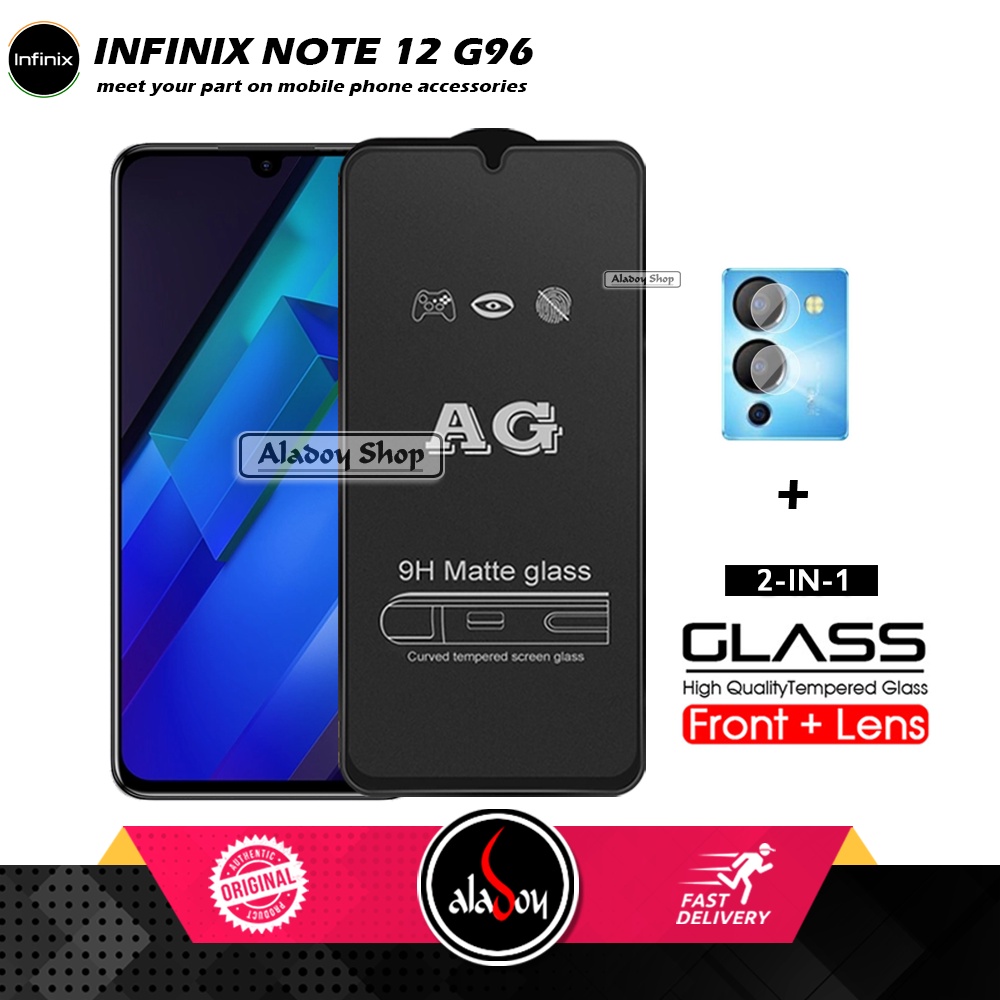 Infinix Note 12 G96 PAKET 2IN1 Tempered Glass Matte Anti Glare Full Layar dan Tempered Glass Kamera