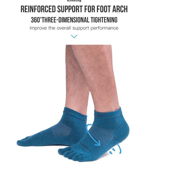 Aonijie E4109S Running Toe Socks - Kaos kaki Jari Lari Sepeda - GRAY - S