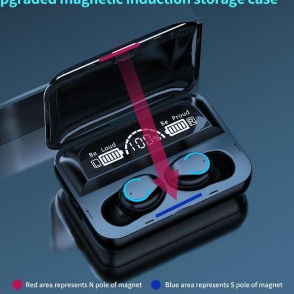 F9 Headset Bluetooth 5.0 Earphone Wireless TWS 9D Stereo Sentuhan - F9-47 3000MAH
