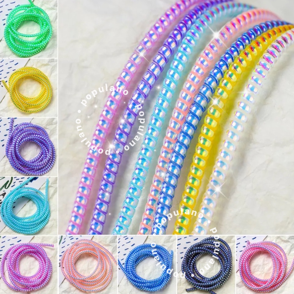 Pelilit Kabel Spiral Cord Protector Carger Hologram Panjang 1,5 meter Pelindung Casan Cable Hp Charger
