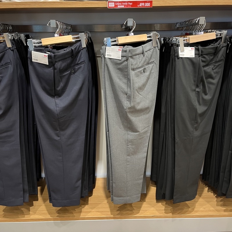 celana ankle rapi cowok uniqlo