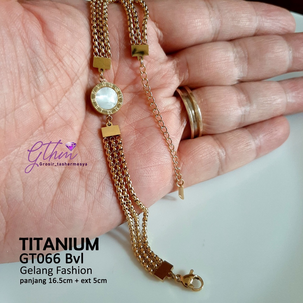 Gelang Titanium Wanita BVL Pearl Perhiasan Fashion Import Premium GT066