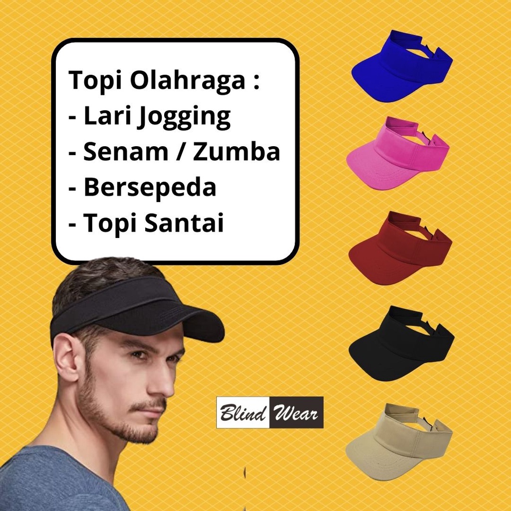 Topi Olahraga Golf Senam Zumba Tenis Lari Polos Pria Wanita