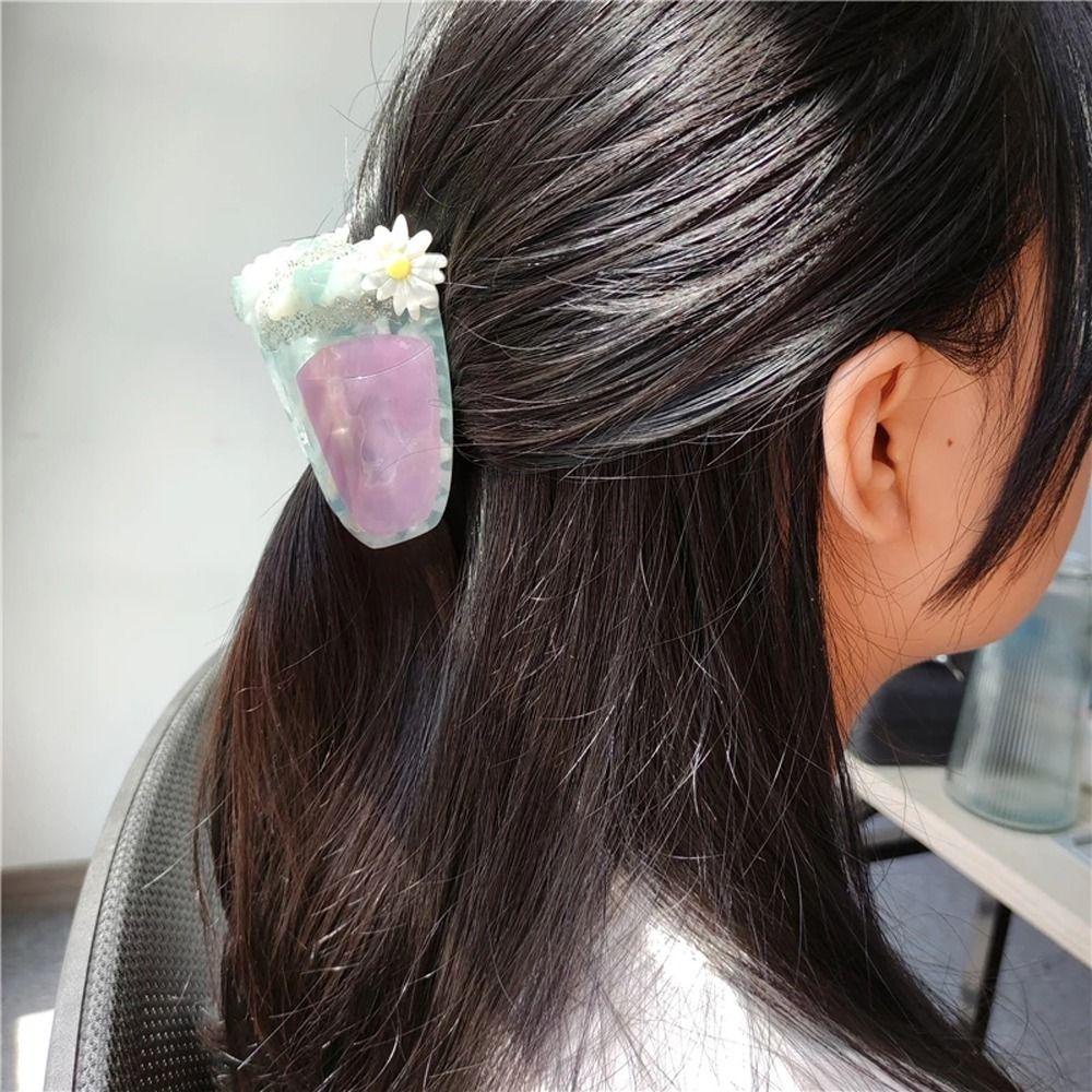 Agustina Fruits Hair Claw Lucu Elegan France Style Heardress Ice Cream Rambut Baru Menangkap Bunga Ins Jepit Minuman Ponytail Holder Korea Hiu Klip