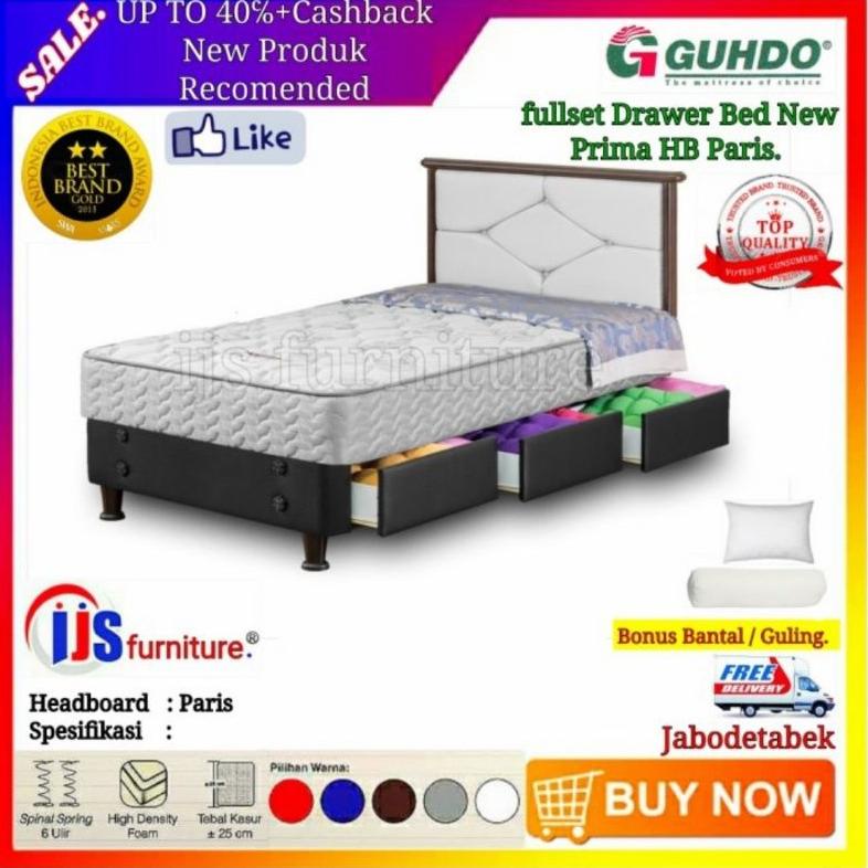 Guhdo fullset Kasur Drawer Bed/Laci New Prima HB Paris Uk 120x200