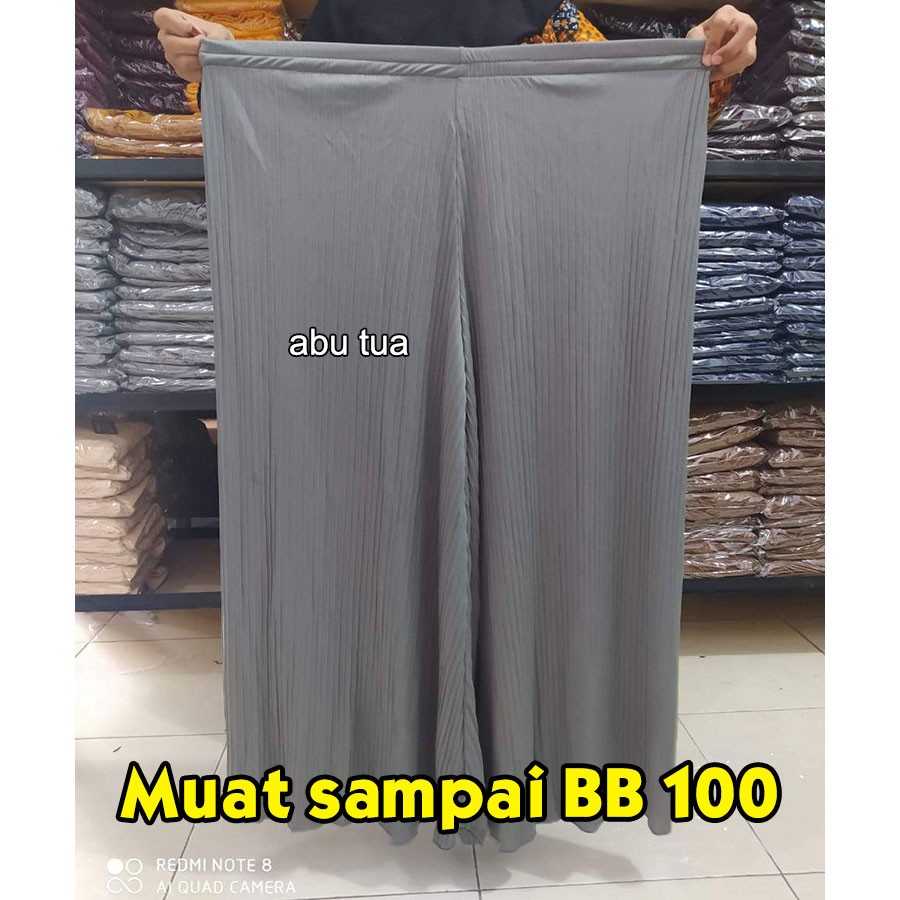 Bisa untuk bumil - Kulot plisket super jumbo xxl tebal