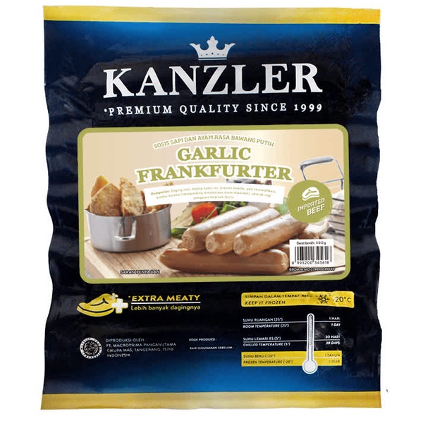 

Kanzler Sosis Garlic Frankfurter 300 Gram